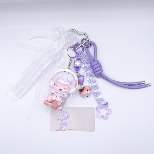 Handmade SKULLPANDA Enjoy Oneself Keychain and Bag Charm