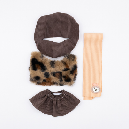 Süße 17cm Puppenkleidung Leo Print 4-teiliges Set