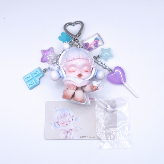 Handmade SKULLPANDA Chirping Keychain and Bag Charm