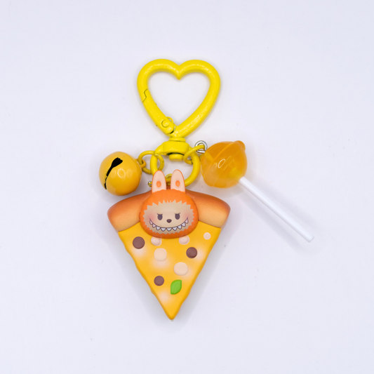 Handmade POP BEAN PIZZA (Italy Exclusive) Mini Keychain Bag Charm