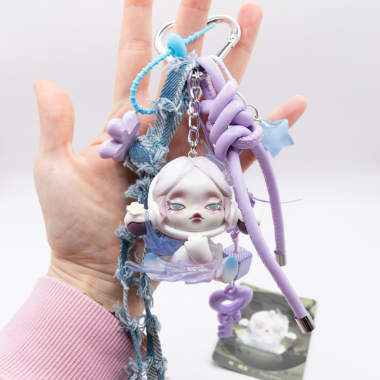 Handmade SKULLPANDA The Snow Keychain and Bag Charm