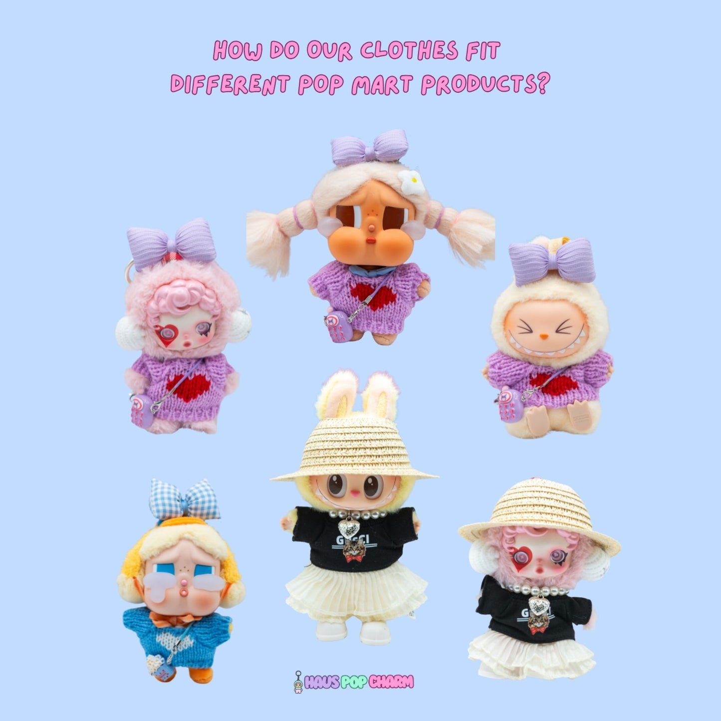 Niedliche 17cm Puppenkleidung Minnie-Ohren Kleid 2-teiliges Set