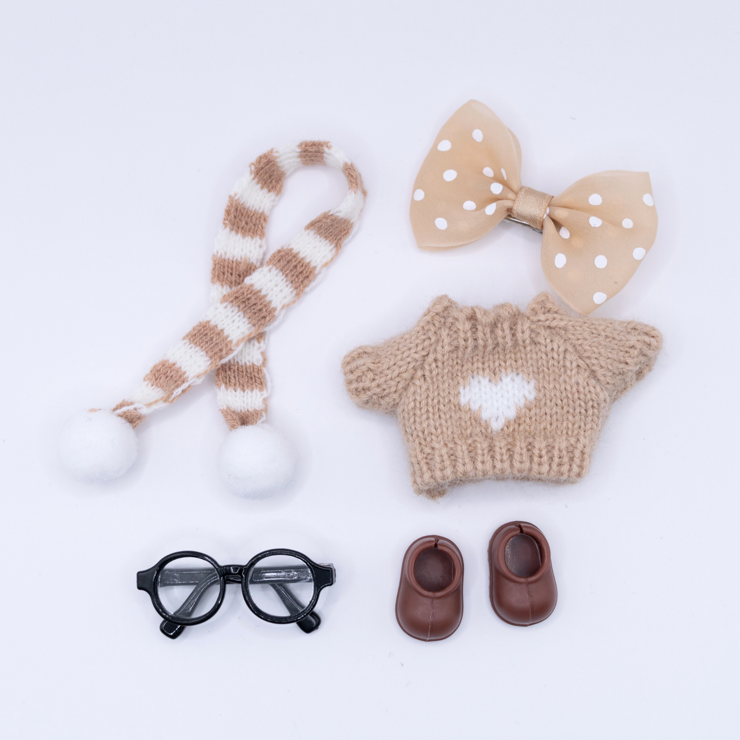 Gemütliches Mini Labubu 10cm Puppenkleidung 5-teiliges Set