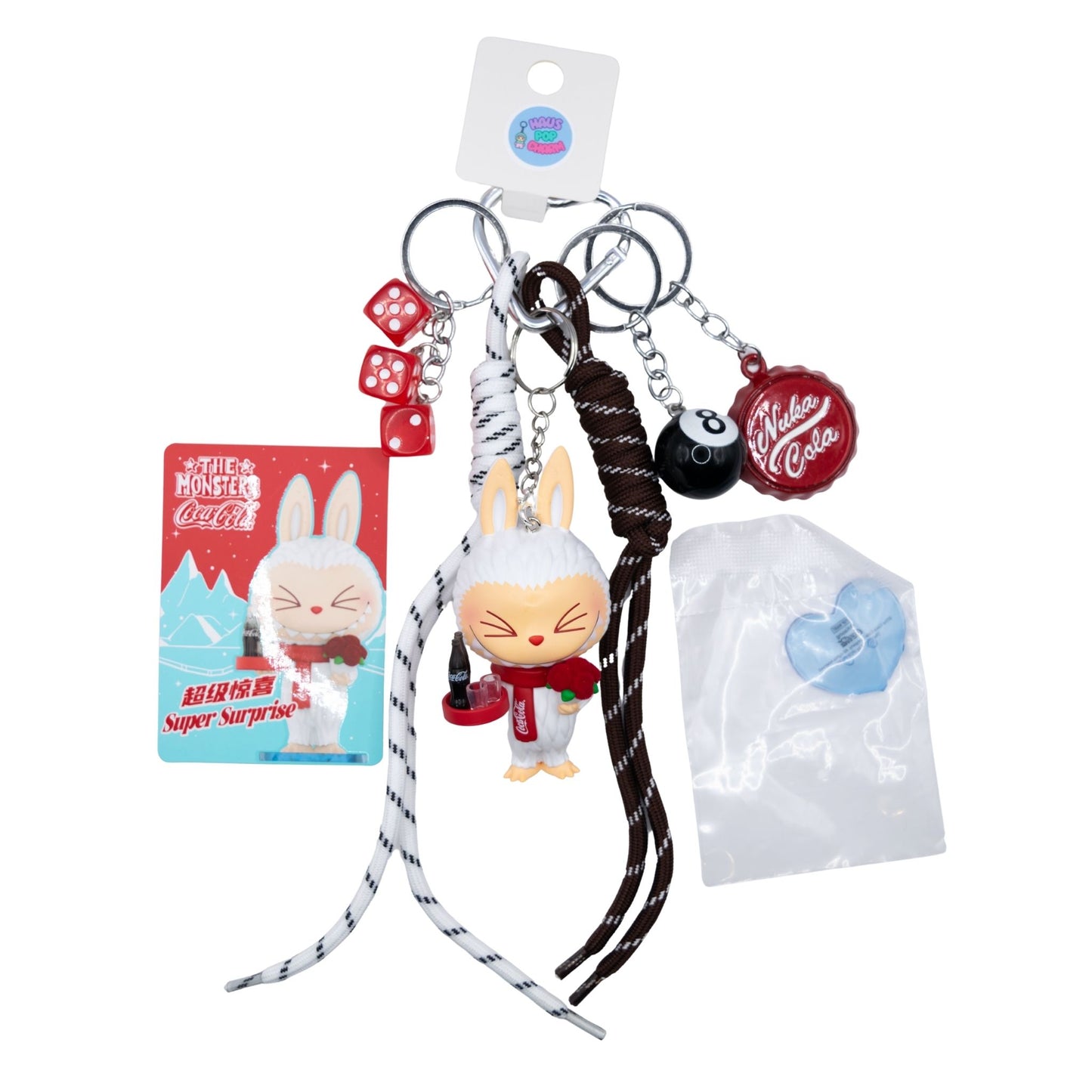 Handmade POP MART The Monsters Labubu Coca Cola Series Keychain/Bag Charm