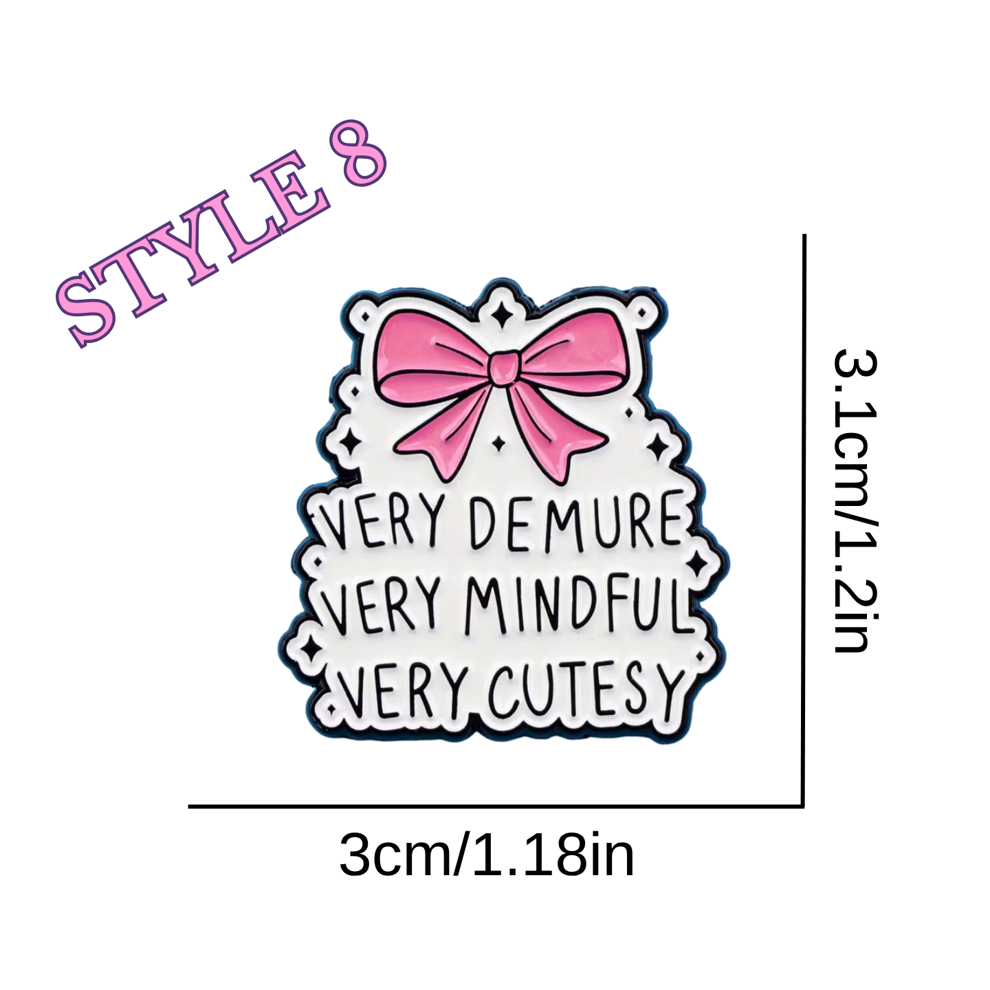 Decorative sticker with a pink bow and text on a white background, labeled 'Style 8'.
