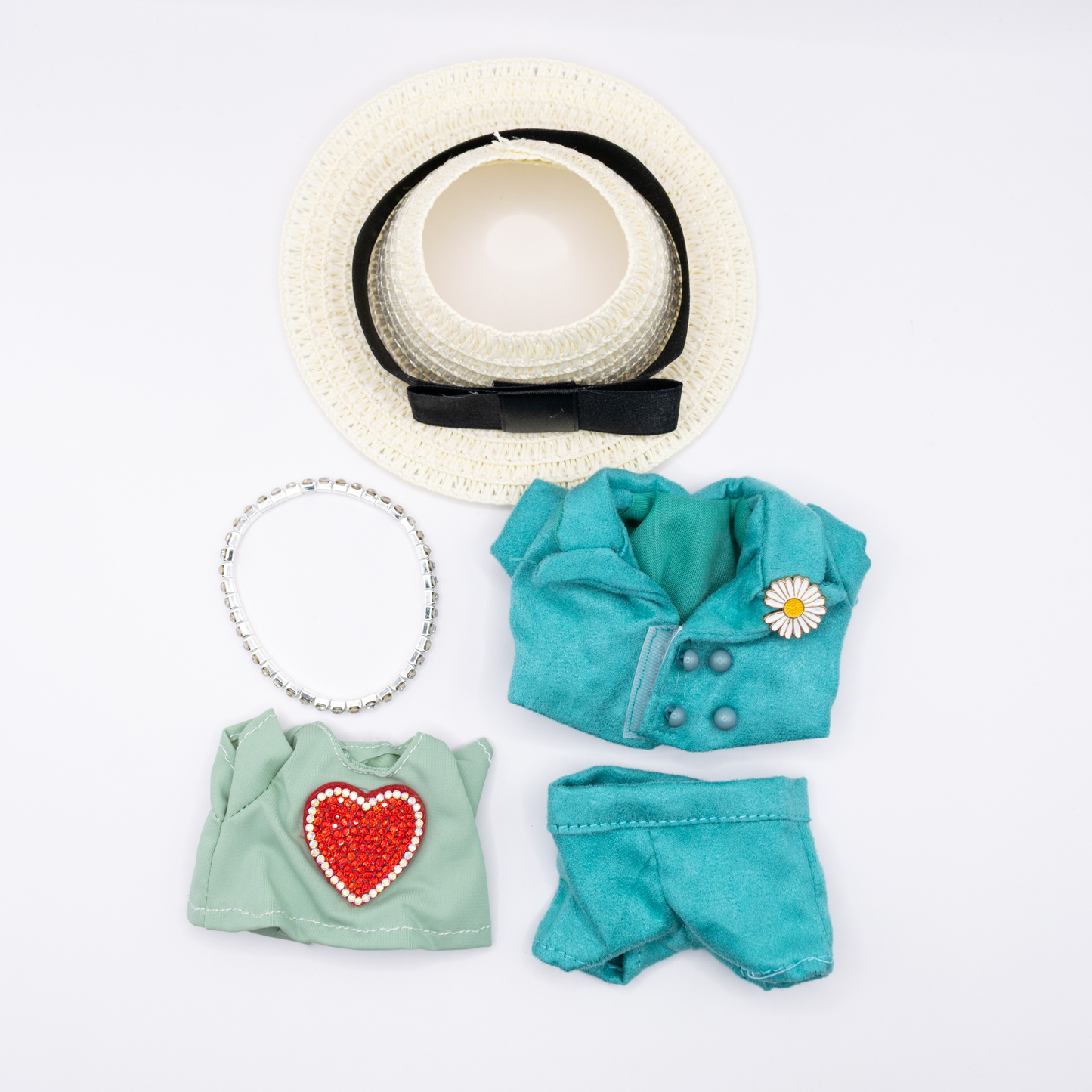 K-Pop Idol Designer Inspired Blue Suit 17cm Doll Clothes 5-Piece Set