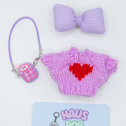 Cute 17cm Doll Clothes 3-Piece Set Various Colors