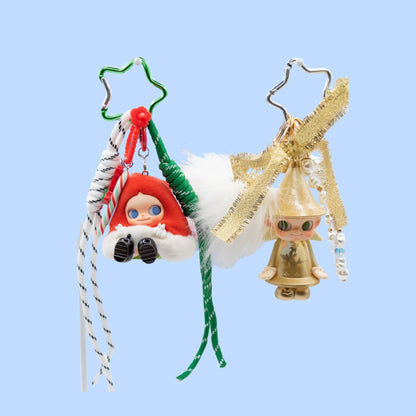 Handgefertigter POP MART Schlüsselanhänger/Taschenanhänger aus der Zsiga-Serie „Winter der Geschenke“