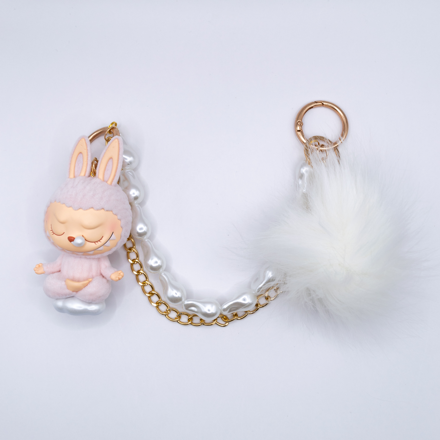 HANDMADE Labubu Lazy Yoga Series SLEEPING Perlenketten-Taschenanhänger
