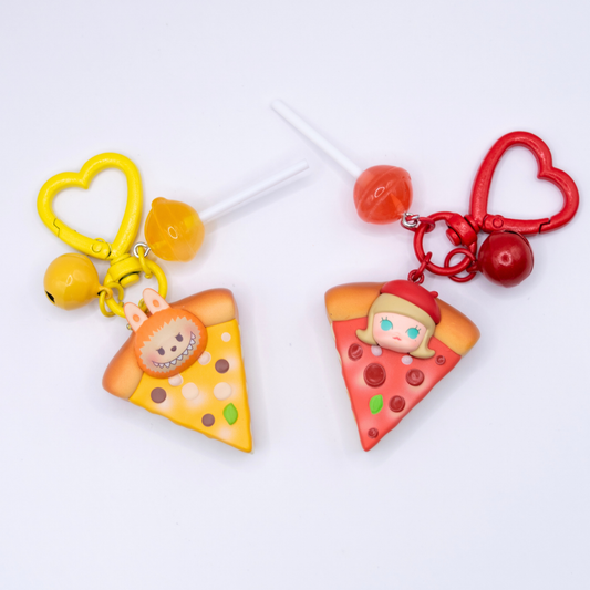 Handmade POP BEAN PIZZA (Italy Exclusive) Mini Keychain Bag Charm
