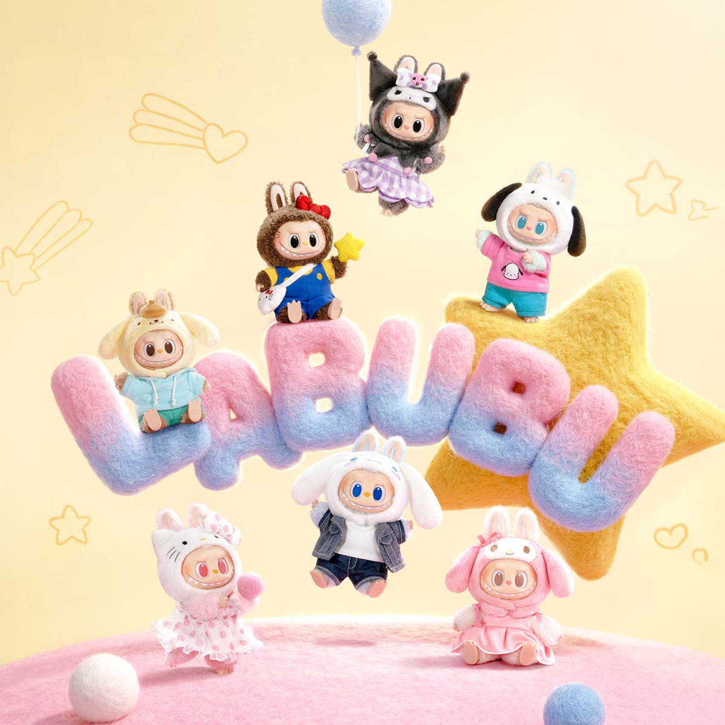 POP MART The Monsters X Hello Kitty and Friends (Sanrio) Series Plush Pendant