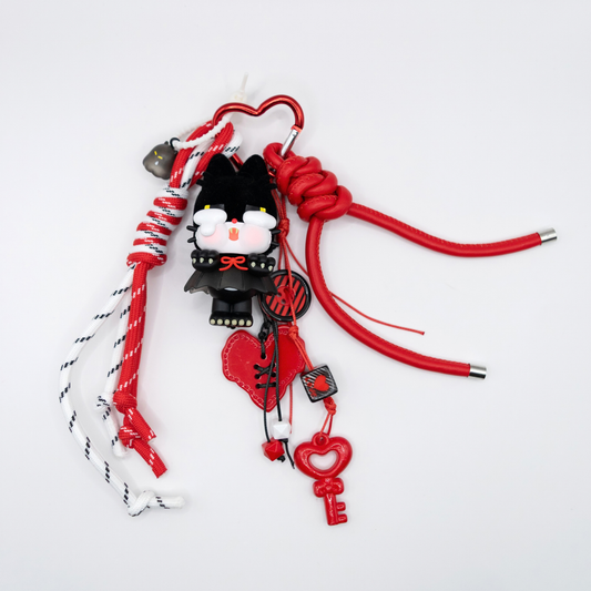 HANDMADE CRYBABY Monster Tears SPOOKY KITTY Bag Charm Keychain