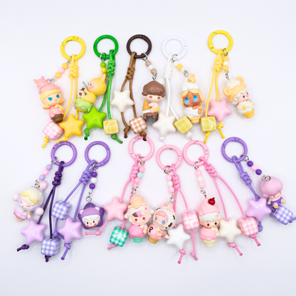 HANDMADE Pop Bean Mini Keychains Bag Phone Kindle Charms