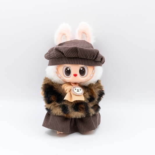 Süße 17cm Puppenkleidung Leo Print 4-teiliges Set