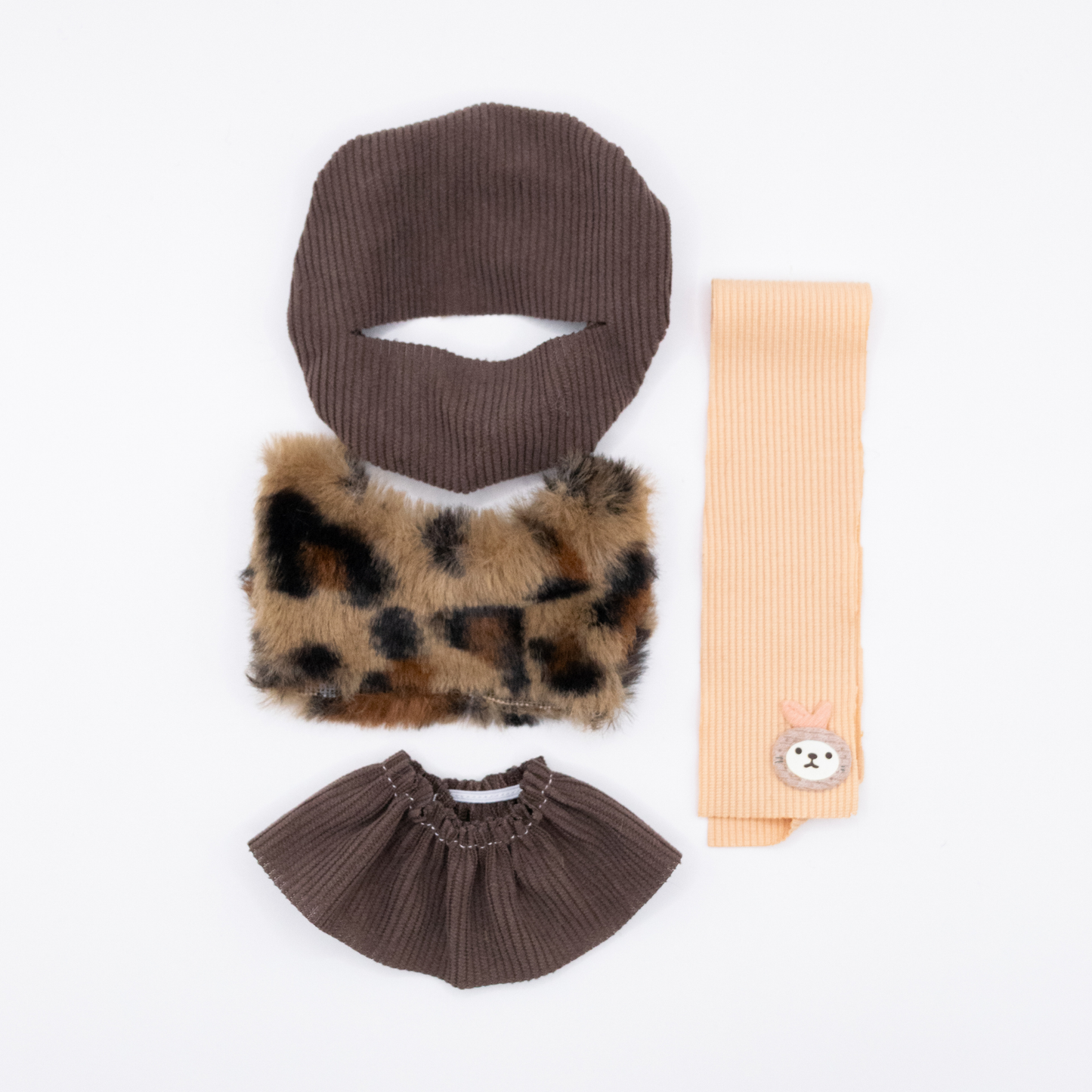 Cute 17cm Doll Clothes Leopard Print 4-Piece Set