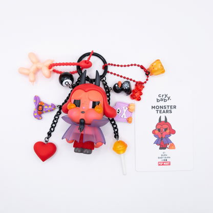 HANDMADE CRYBABY Monster Tears BURN BABY BURN Bag Charm Keychain