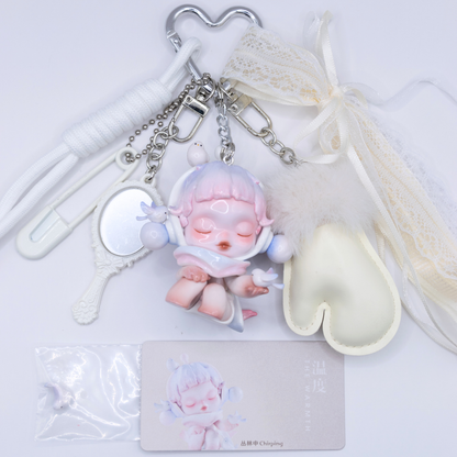 Handgefertigter, quietschender SKULLPANDA-Schlüsselanhänger und Taschenanhänger
