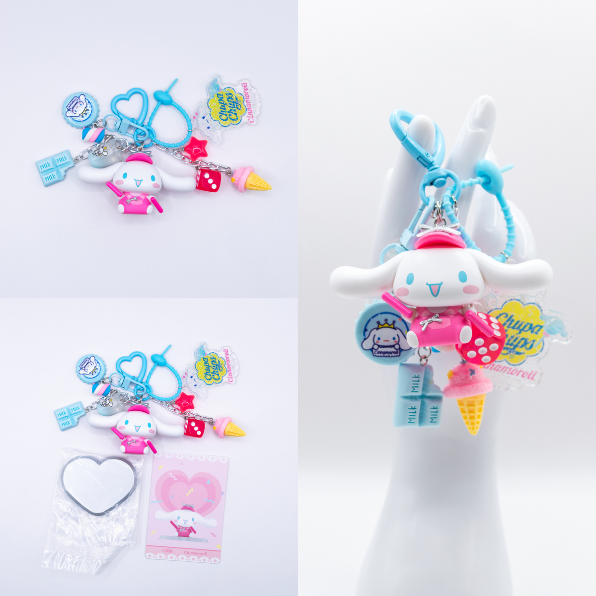 Porte-clés pendentif de sac HELLO KITTY AND FRIENDS Pink Party Series fait à la main