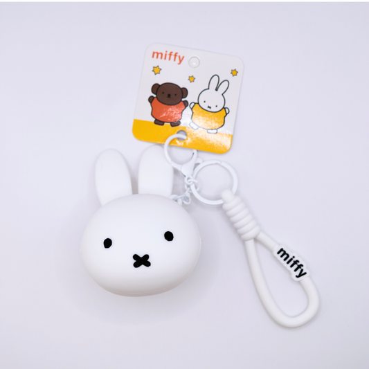 MIFFY White Keychain Earphone Case Coin Purse