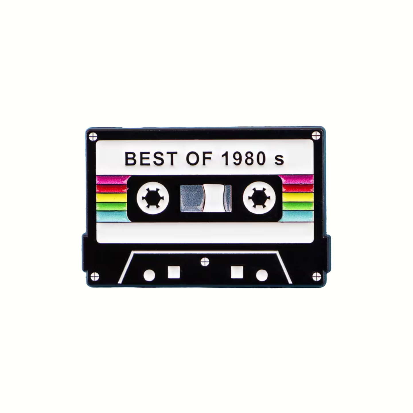 Cassette tape with 'Best of 1980s' text on a white background