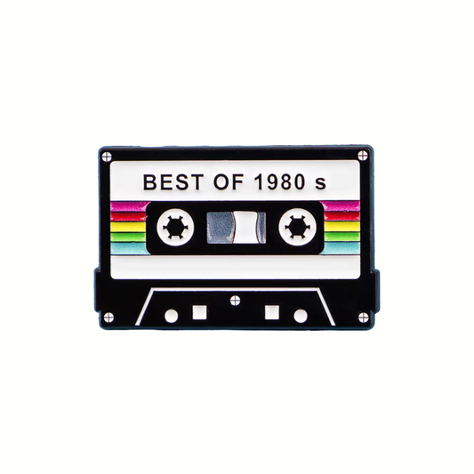 Cassette tape with 'Best of 1980s' text on a white background