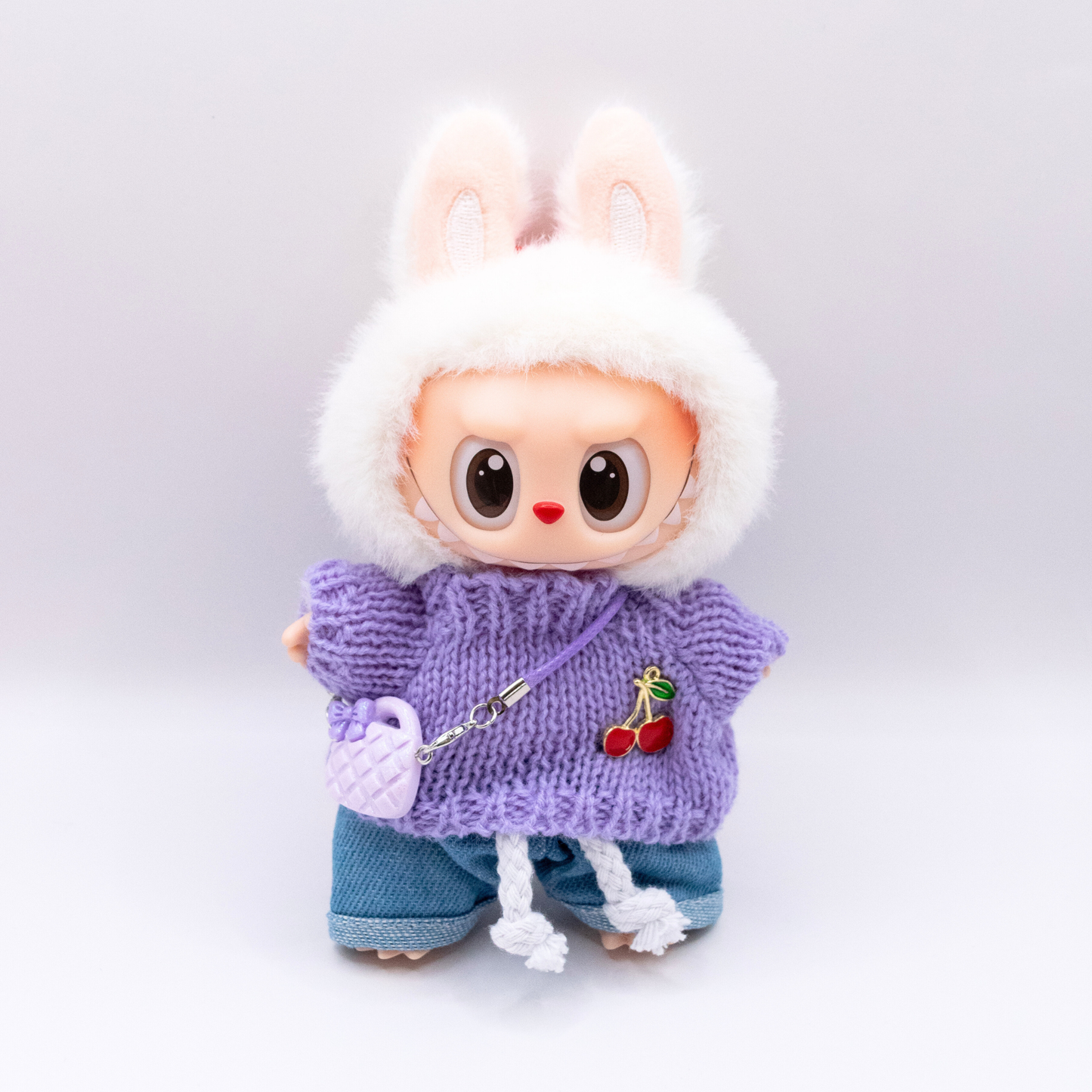 Cute 17cm Doll Clothes Knit Sweater 3-Piece Dress Set