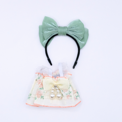 Cute 17cm Doll Clothes Floral Dress Bow 2-Piece Set