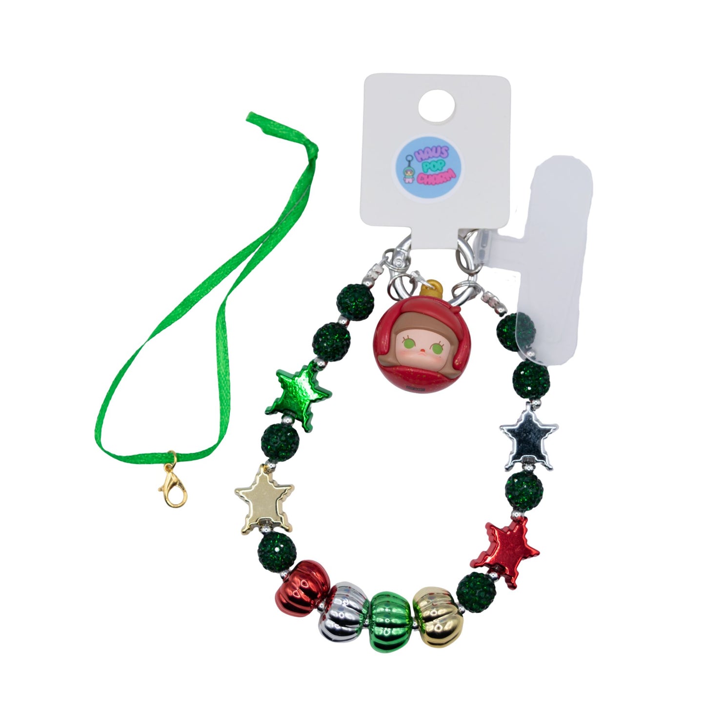 Handmade POP MART Pop Bean Christmas Ball Series Phone Charm/Ornament