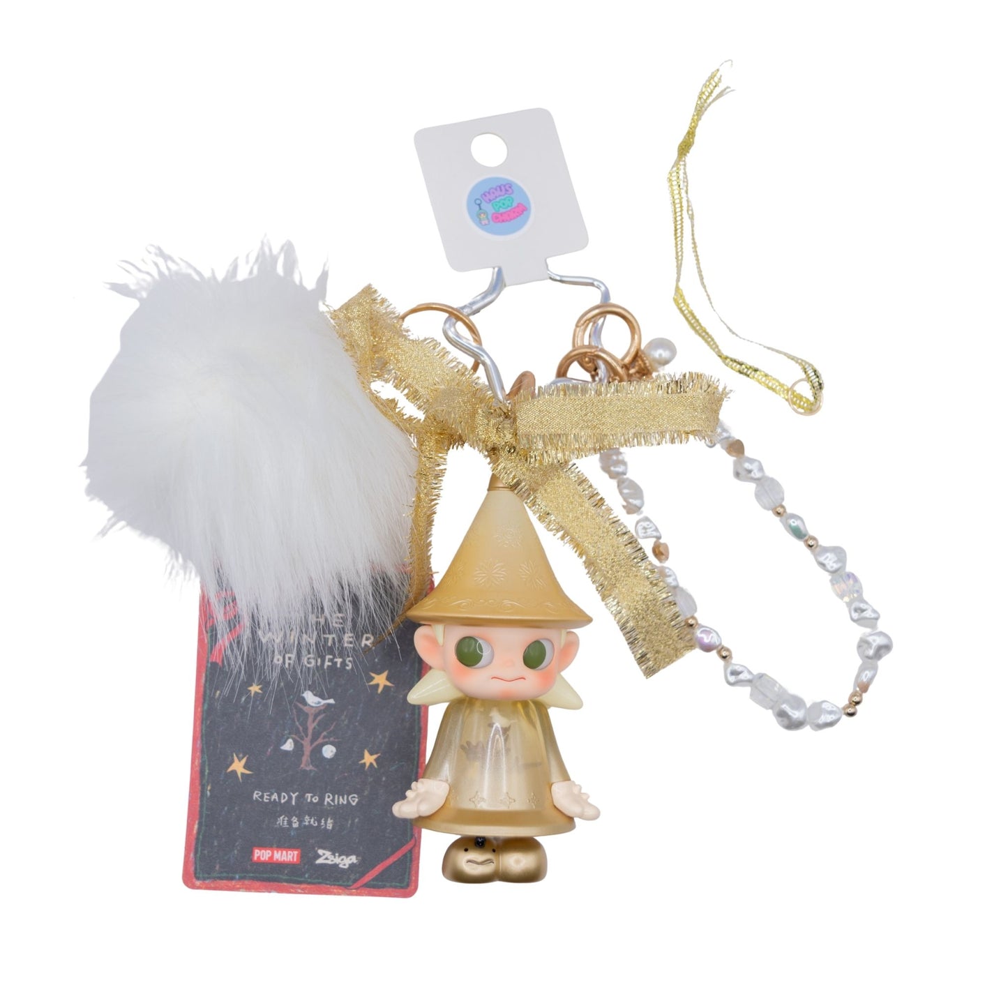 Handgefertigter POP MART Schlüsselanhänger/Taschenanhänger aus der Zsiga-Serie „Winter der Geschenke“