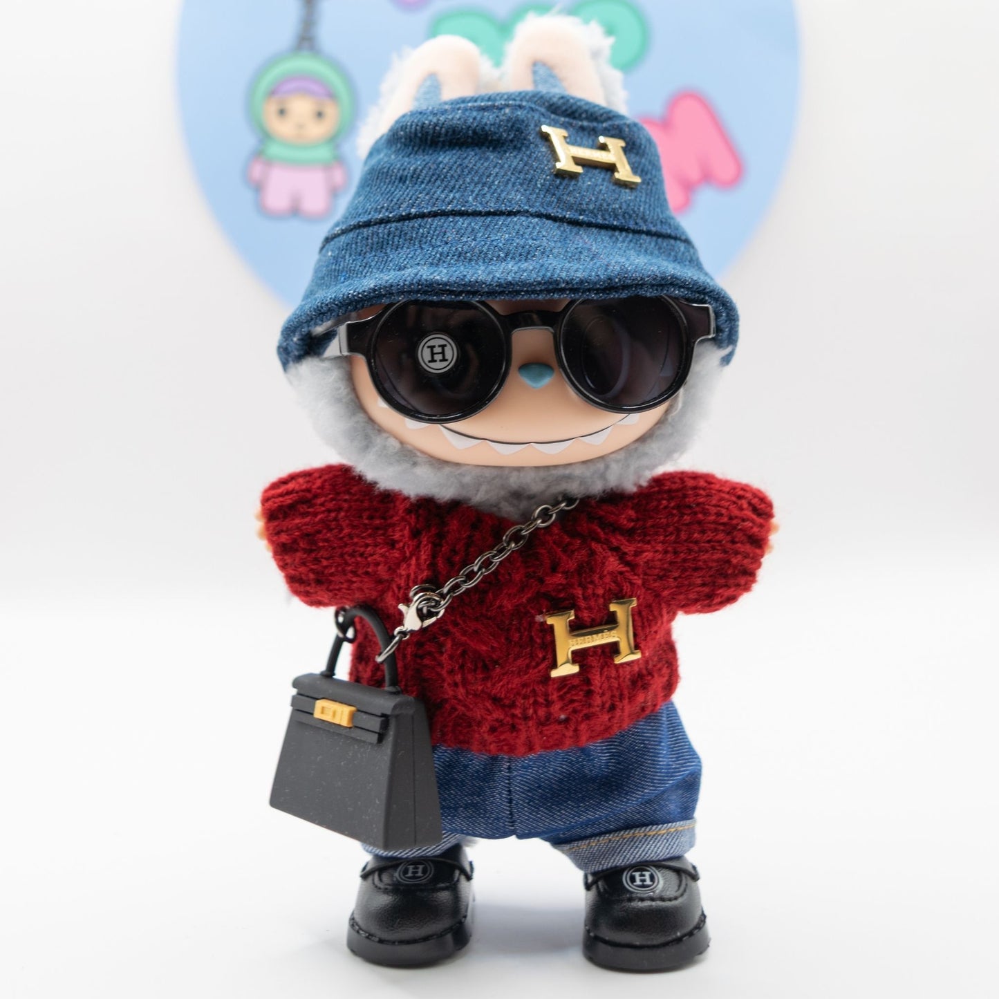 Hochwertiges, luxuriöses, von Designern inspiriertes Puppenkleidungsset, 6-teilig
