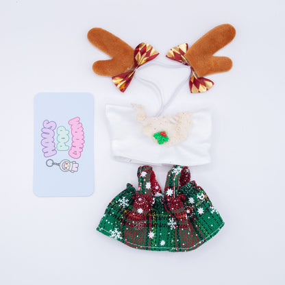 Christmas Doll Clothes 3-Piece Set Various Colors