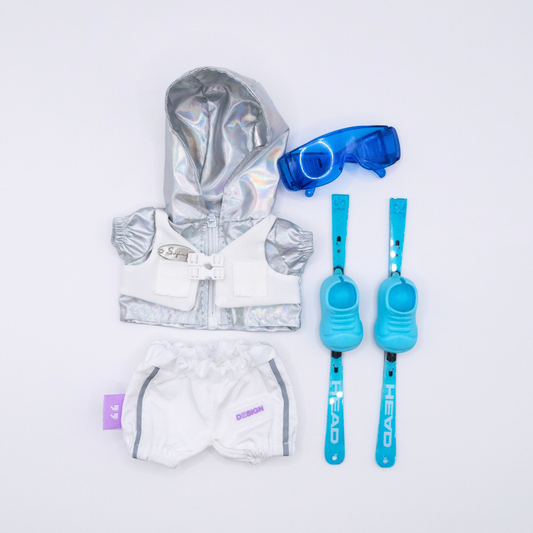 Cute 17cm Doll Clothes Ski Suit 4-Piece Set Various Colours