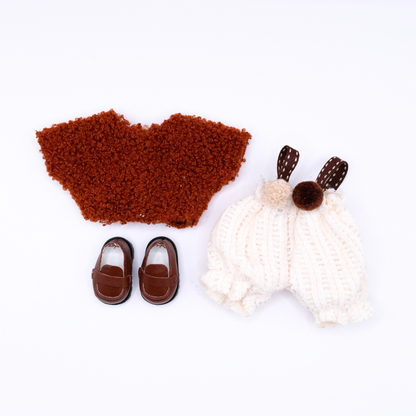 Cute 17cm Doll Clothes Knit 3-Piece Set