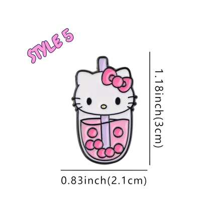 Measurement chart of a Hello Kitty character with dimensions labeled