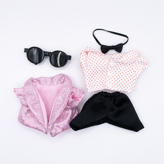 Glam Blazer Bow Tie Outfit 17cm Doll Clothes 5-Piece Set