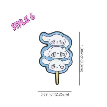 Cute cartoon cloud design on a stick with measurements on a white background