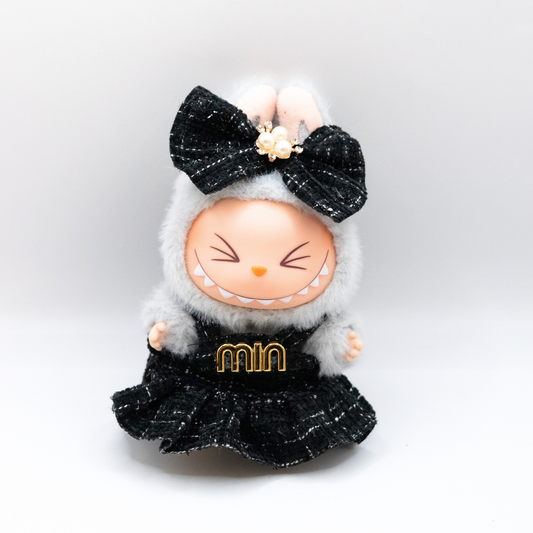 Designer-inspirierte 17 cm Puppenkleidung Schwarz 2-teiliges Set