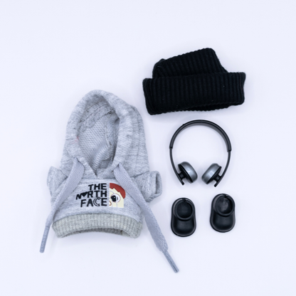 Streetwear Mini Labubu 10cm Doll Clothes 4-Piece Set