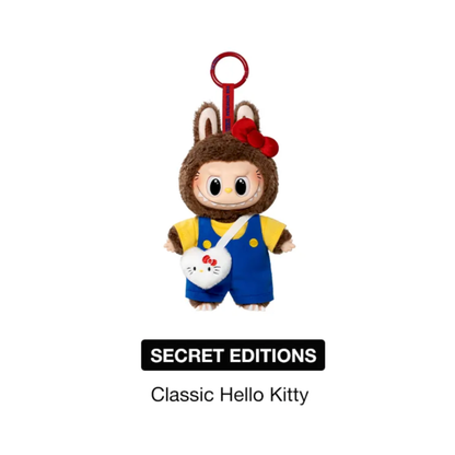 Plush toy with a character design on a white background, labeled 'Secret Editions Classic Hello Kitty'.