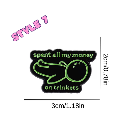 Funny Smiski Enamel Pins