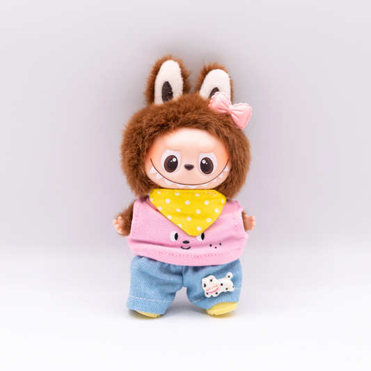 Cute Mini Labubu 10cm Doll Clothes 5-Piece Set Various Colors