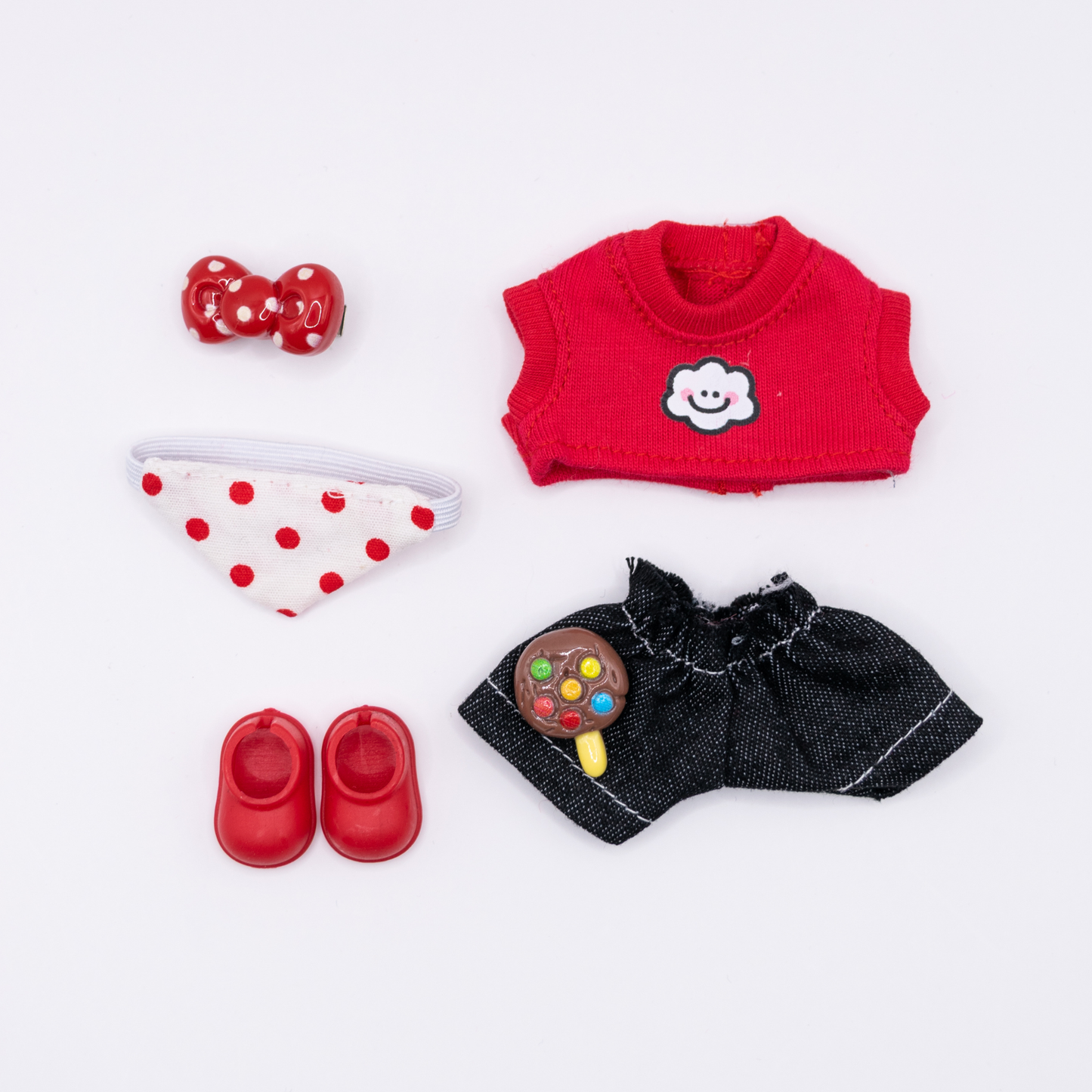 Cute Mini Labubu 10cm Doll Clothes 5-Piece Set Various Colors